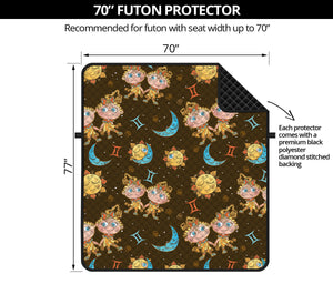 Cute Cartoon Gemini Pattern Print Futon Protector