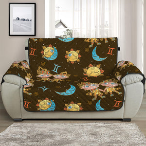 Cute Cartoon Gemini Pattern Print Half Sofa Protector