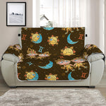 Cute Cartoon Gemini Pattern Print Half Sofa Protector