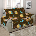 Cute Cartoon Gemini Pattern Print Half Sofa Protector