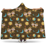 Cute Cartoon Gemini Pattern Print Hooded Blanket