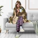 Cute Cartoon Gemini Pattern Print Hooded Blanket