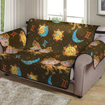 Cute Cartoon Gemini Pattern Print Loveseat Protector