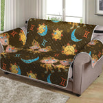 Cute Cartoon Gemini Pattern Print Loveseat Protector