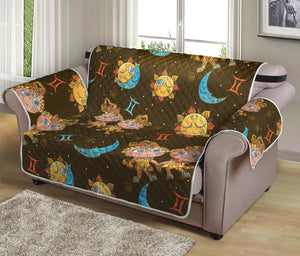 Cute Cartoon Gemini Pattern Print Loveseat Protector