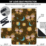 Cute Cartoon Gemini Pattern Print Loveseat Protector