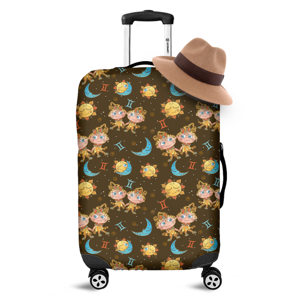 Cute Cartoon Gemini Pattern Print Luggage Cover