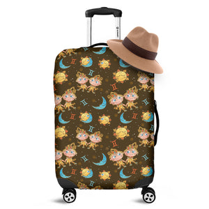 Cute Cartoon Gemini Pattern Print Luggage Cover