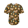 Cute Cartoon Gemini Pattern Print Men's Baseball Jersey