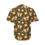 Cute Cartoon Gemini Pattern Print Men's Baseball Jersey