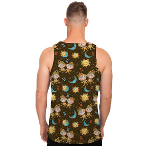 Cute Cartoon Gemini Pattern Print Men's Tank Top