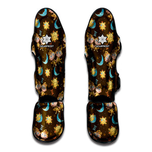 Cute Cartoon Gemini Pattern Print Muay Thai Shin Guard