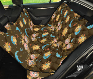 Cute Cartoon Gemini Pattern Print Pet Car Back Seat Cover