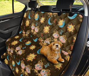 Cute Cartoon Gemini Pattern Print Pet Car Back Seat Cover