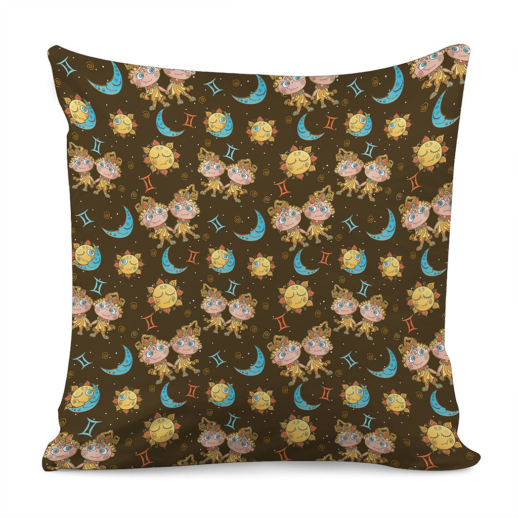 Cute Cartoon Gemini Pattern Print Pillow Cover