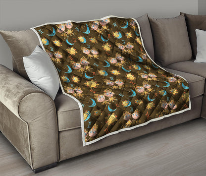 Cute Cartoon Gemini Pattern Print Quilt