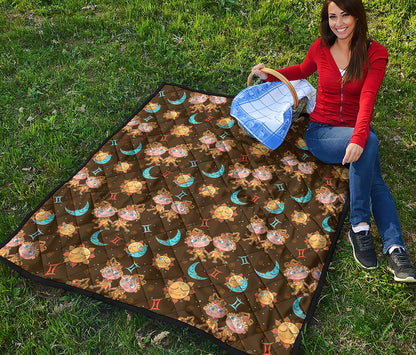 Cute Cartoon Gemini Pattern Print Quilt