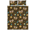 Cute Cartoon Gemini Pattern Print Quilt Bed Set