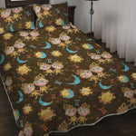 Cute Cartoon Gemini Pattern Print Quilt Bed Set