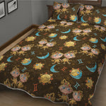 Cute Cartoon Gemini Pattern Print Quilt Bed Set