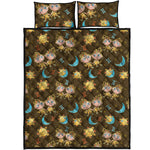 Cute Cartoon Gemini Pattern Print Quilt Bed Set