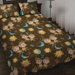 Cute Cartoon Gemini Pattern Print Quilt Bed Set