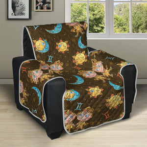 Cute Cartoon Gemini Pattern Print Recliner Protector