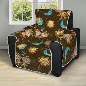 Cute Cartoon Gemini Pattern Print Recliner Protector