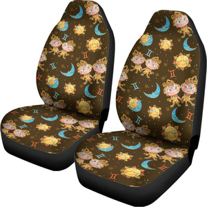 Cute Cartoon Gemini Pattern Print Universal Fit Car Seat Covers