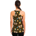 Cute Cartoon Gemini Pattern Print Women's Racerback Tank Top