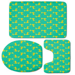 Cute Cartoon Giraffe Pattern Print 3 Piece Bath Mat Set