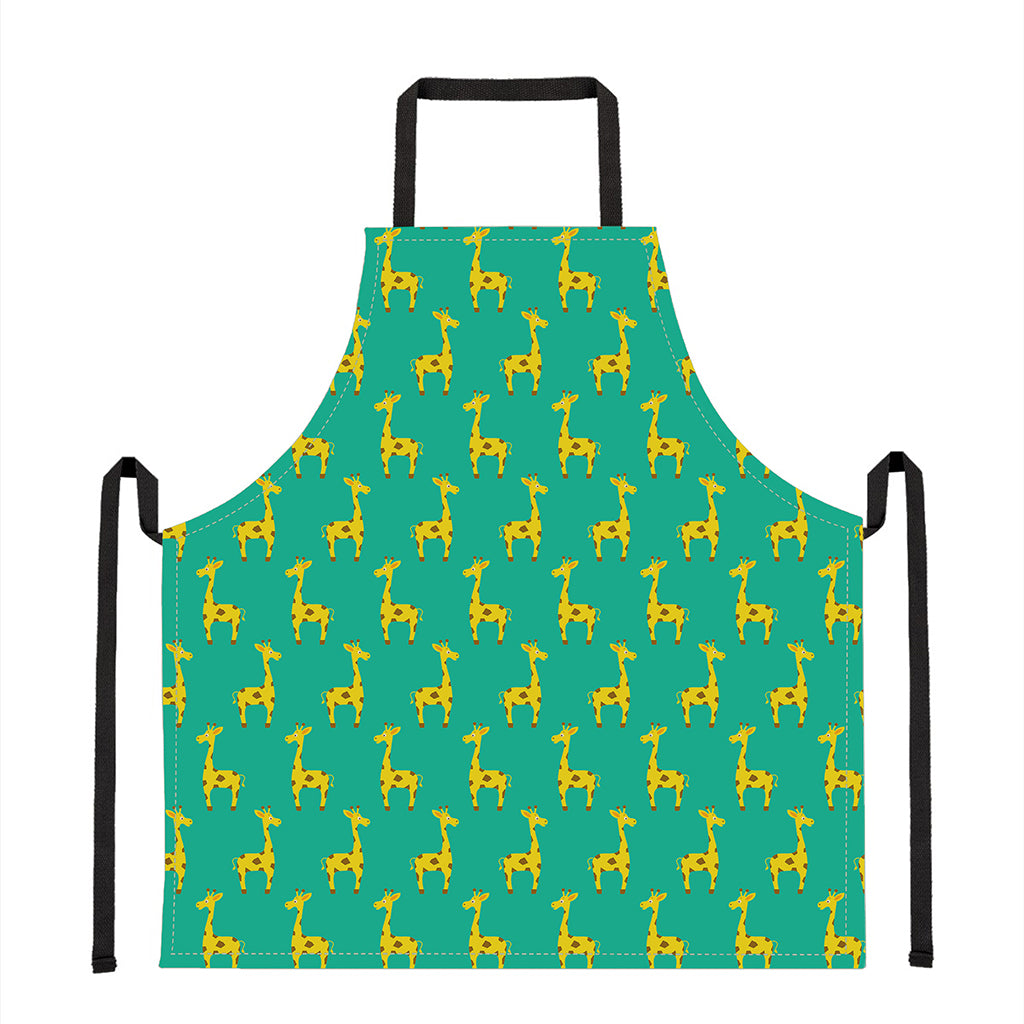 Cute Cartoon Giraffe Pattern Print Apron