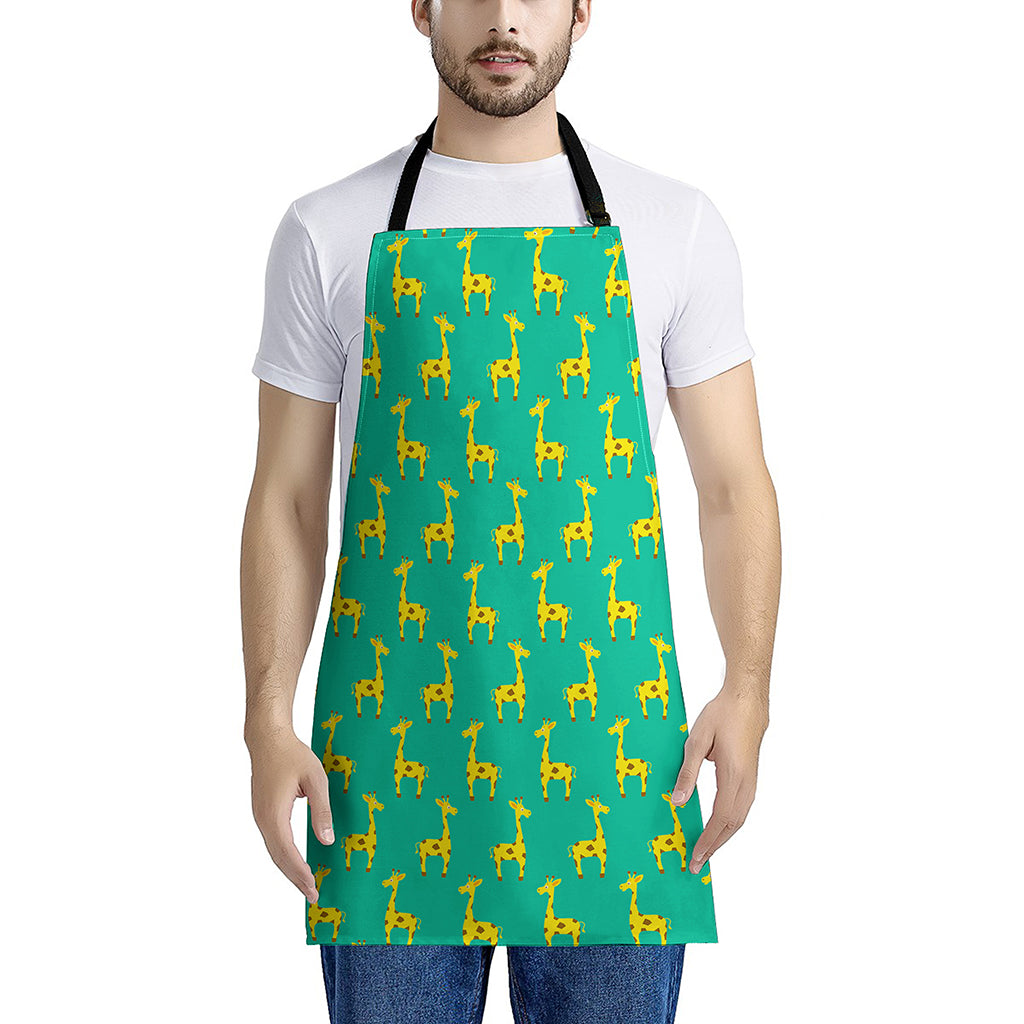 Cute Cartoon Giraffe Pattern Print Apron