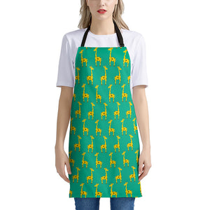 Cute Cartoon Giraffe Pattern Print Apron