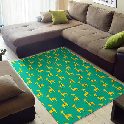 Cute Cartoon Giraffe Pattern Print Area Rug GearFrost