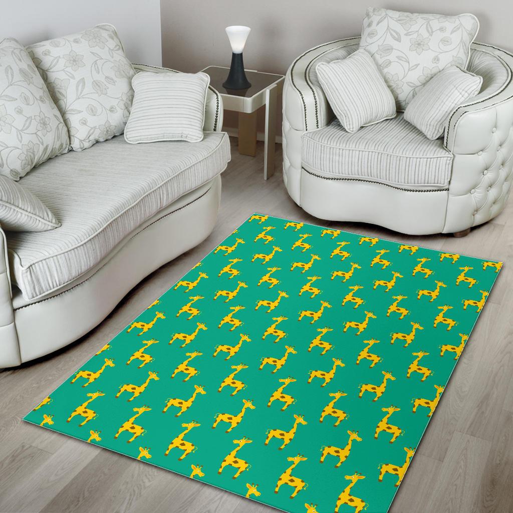 Cute Cartoon Giraffe Pattern Print Area Rug GearFrost