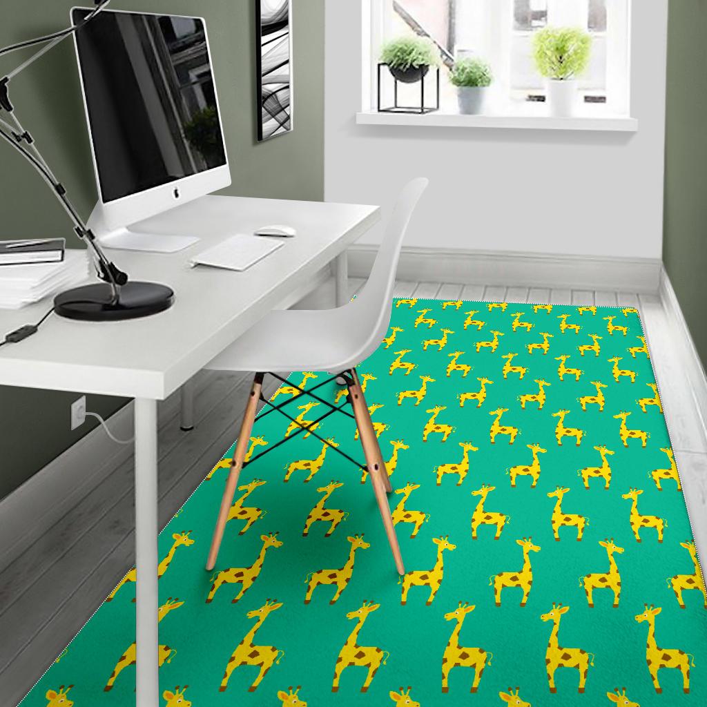 Cute Cartoon Giraffe Pattern Print Area Rug GearFrost