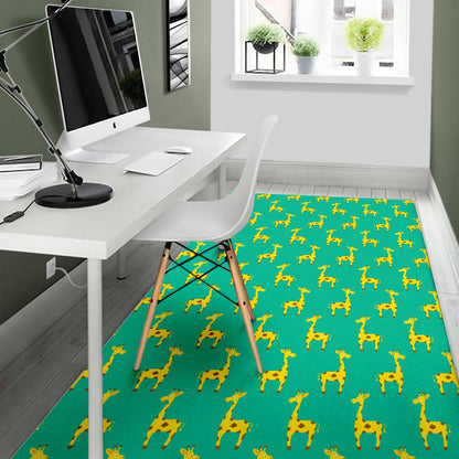 Cute Cartoon Giraffe Pattern Print Area Rug GearFrost