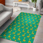 Cute Cartoon Giraffe Pattern Print Area Rug GearFrost