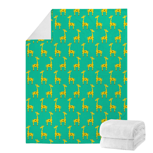 Cute Cartoon Giraffe Pattern Print Blanket