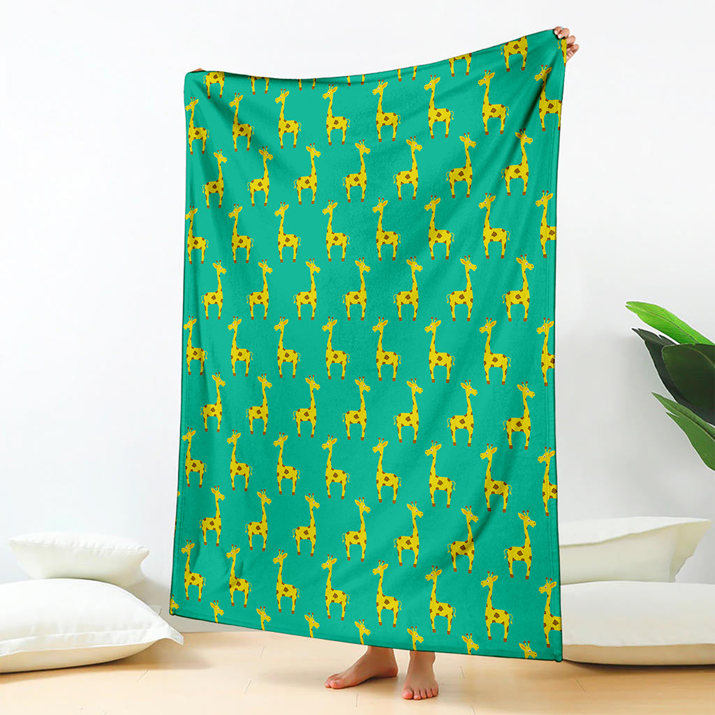 Cute Cartoon Giraffe Pattern Print Blanket