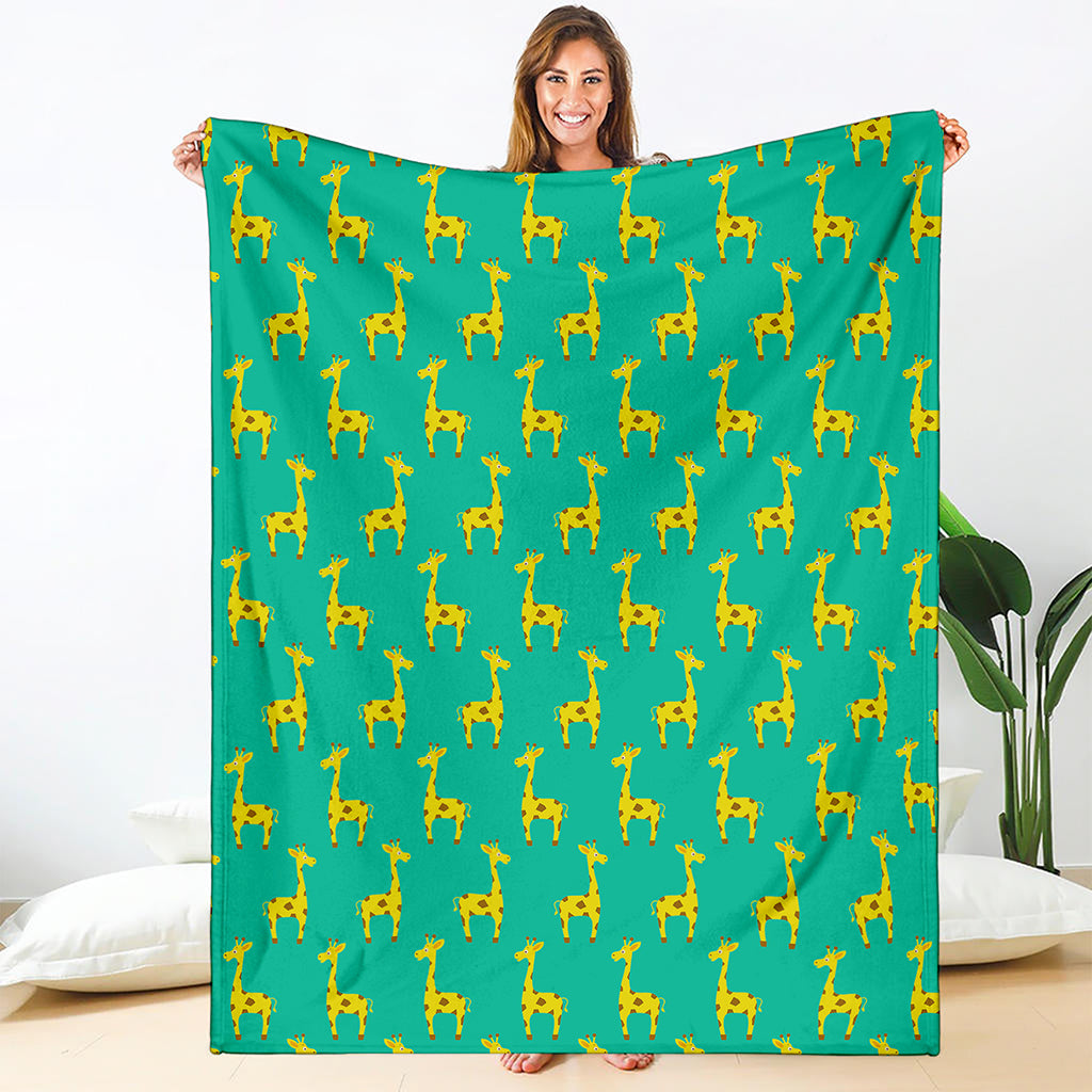 Cute Cartoon Giraffe Pattern Print Blanket