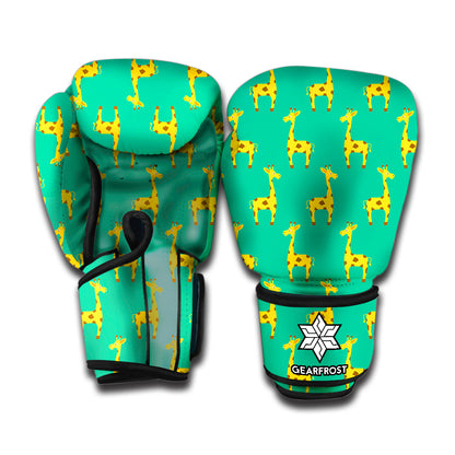Cute Cartoon Giraffe Pattern Print Boxing Gloves