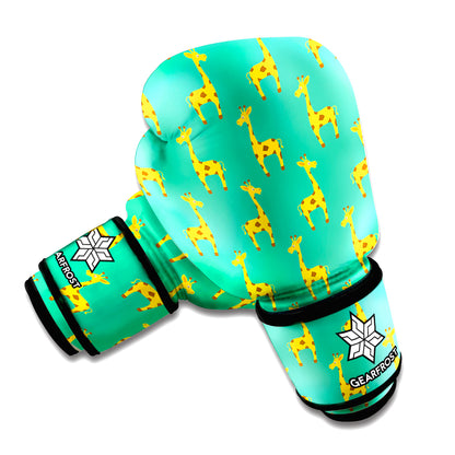 Cute Cartoon Giraffe Pattern Print Boxing Gloves