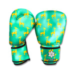 Cute Cartoon Giraffe Pattern Print Boxing Gloves