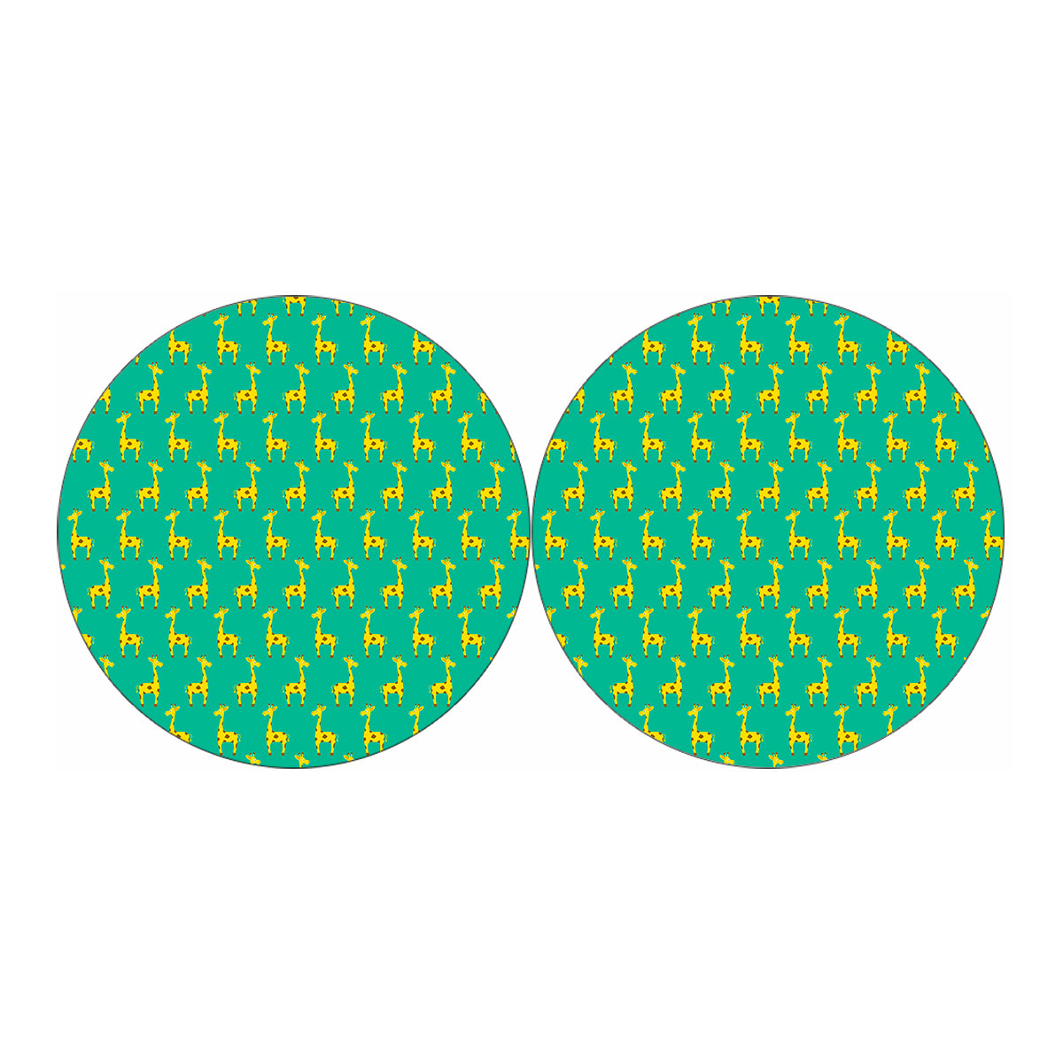 Cute Cartoon Giraffe Pattern Print Car Coasters