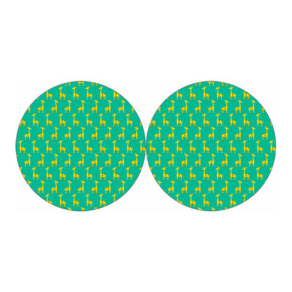 Cute Cartoon Giraffe Pattern Print Car Coasters