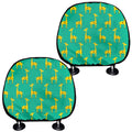 Cute Cartoon Giraffe Pattern Print Car Headrest Covers