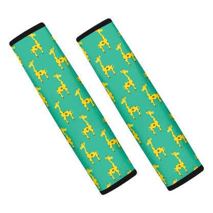Cute Cartoon Giraffe Pattern Print Car Seat Belt Covers