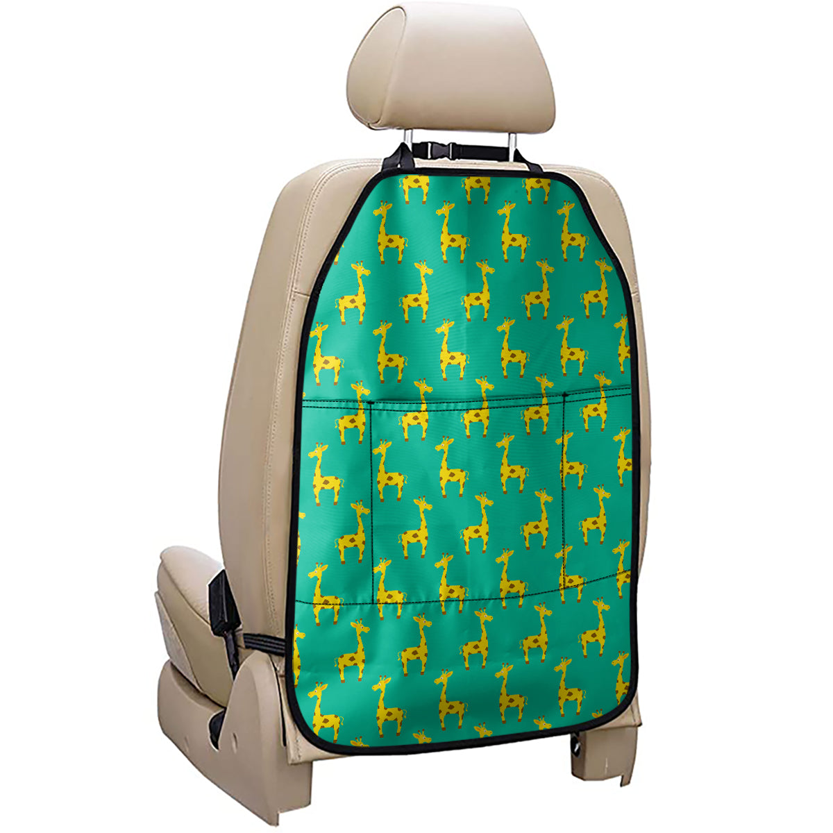 Cute Cartoon Giraffe Pattern Print Car Seat Organizers